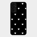 Heart Pattern Black Glass Case Cover For Samsung Galaxy A15 5G