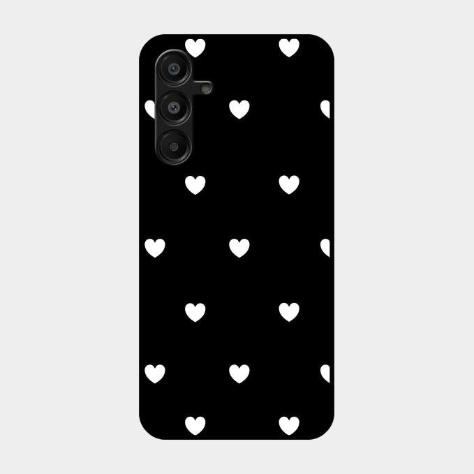 Heart Pattern Black Glass Case Cover For Samsung Galaxy A16 5G