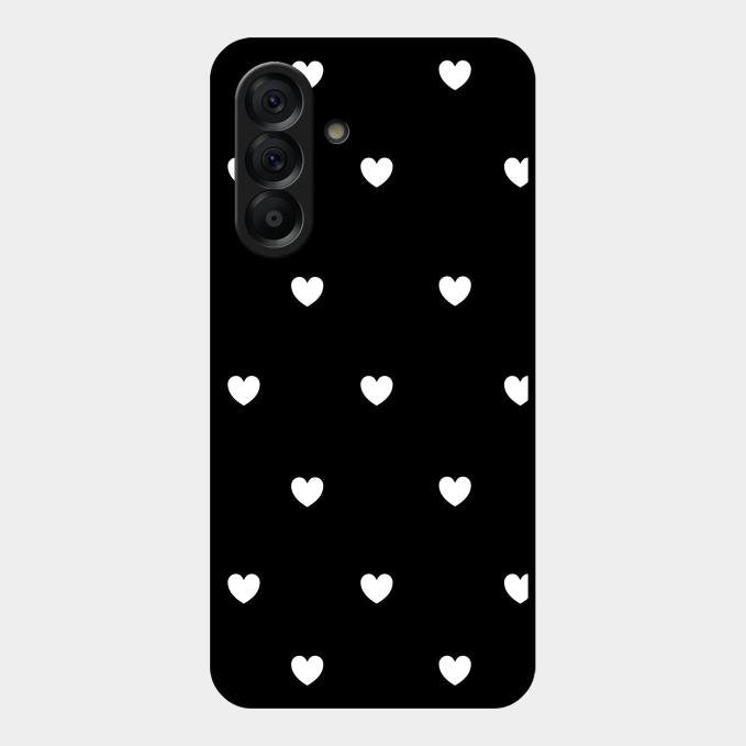 Heart Pattern Black Glass Case Cover For Samsung Galaxy A17 5G