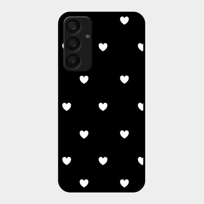 Heart Pattern Black Glass Case Cover For Samsung Galaxy A25 5G