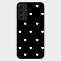 Heart Pattern Black Glass Case Cover For Samsung Galaxy A34 5G