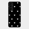 Heart Pattern Black Glass Case Cover For Samsung Galaxy A35 5G