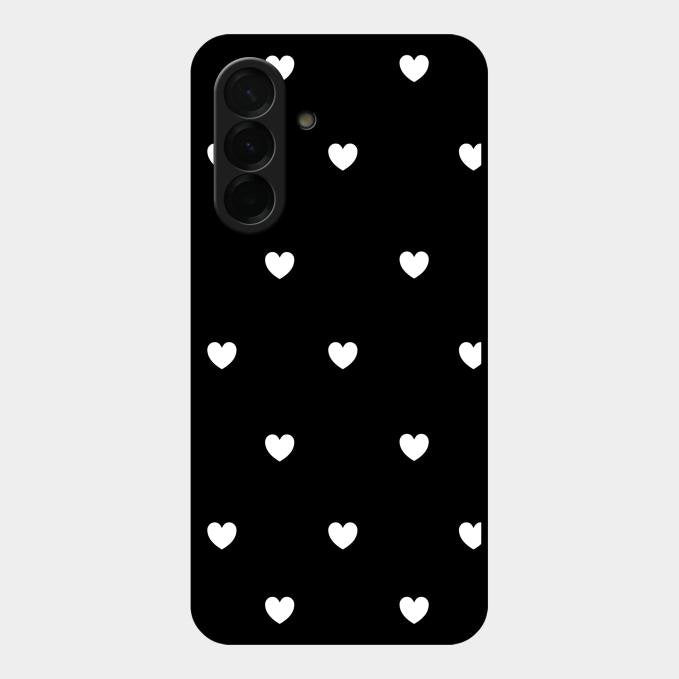 Heart Pattern Black Glass Case Cover For Samsung Galaxy A36 5G