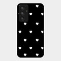 Heart Pattern Black Glass Case Cover For Samsung Galaxy A54 5G