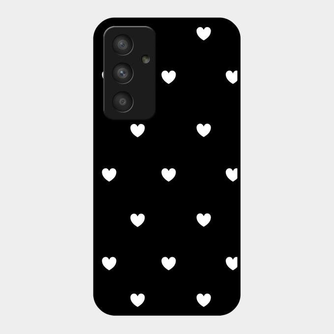 Heart Pattern Black Glass Case Cover For Samsung Galaxy A54 5G