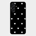 Heart Pattern Black Glass Case Cover For Samsung Galaxy A56 5G