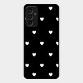 Heart Pattern Black Glass Case Cover For Samsung Galaxy M13