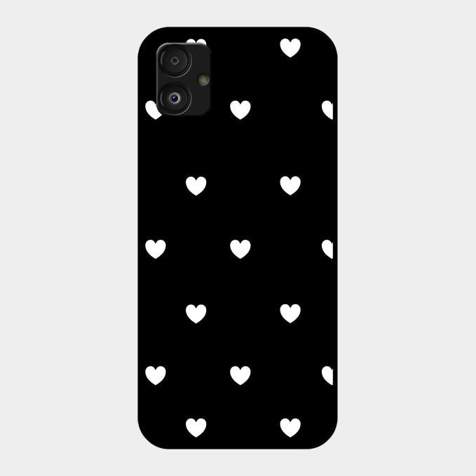 Heart Pattern Black Glass Case Cover For Samsung Galaxy F14 5G