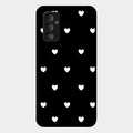 Heart Pattern Black Glass Case Cover For Samsung Galaxy F23 5G