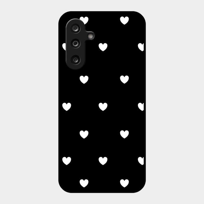 Heart Pattern Black Glass Case Cover For Samsung Galaxy F36 5G