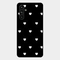 Heart Pattern Black Glass Case Cover For Samsung Galaxy F54 5G