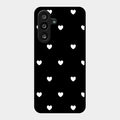 Heart Pattern Black Glass Case Cover For Samsung Galaxy F56 5G