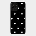 Heart Pattern Black Glass Case Cover For Samsung Galaxy M33 5G