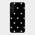 Heart Pattern Black Glass Case Cover For Samsung Galaxy M35 5G