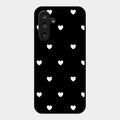 Heart Pattern Black Glass Case Cover For Samsung Galaxy M36 5G