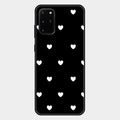 Heart Pattern Black Glass Case Cover For Samsung Galaxy S20 Plus