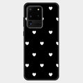 Heart Pattern Black Glass Case Cover For Samsung Galaxy S20 Ultra
