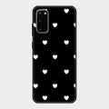Heart Pattern Black Glass Case Cover For Samsung Galaxy S20