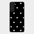 Heart Pattern Black Glass Case Cover For Samsung Galaxy S21 Fe 5G