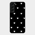 Heart Pattern Black Glass Case Cover For Samsung Galaxy S22 5G