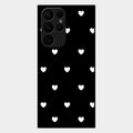 Heart Pattern Black Glass Case Cover For Samsung Galaxy S22 Ultra 5G