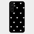 Heart Pattern Black Glass Case Cover For Samsung Galaxy S23 Fe 5G