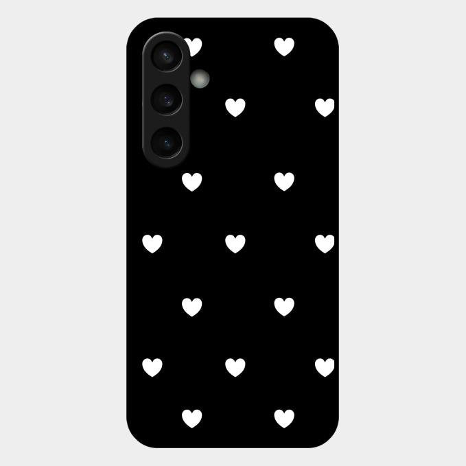Heart Pattern Black Glass Case Cover For Samsung Galaxy S23 Fe 5G