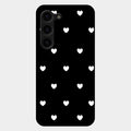 Heart Pattern Black Glass Case Cover For Samsung Galaxy S23 Plus 5G