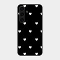 Heart Pattern Black Glass Case Cover For Samsung Galaxy S24 Fe 5G