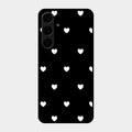 Heart Pattern Black Glass Case Cover For Samsung Galaxy S24 Plus 5G