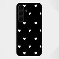 Heart Pattern Black Glass Case Cover For Samsung Galaxy S25 FE 5G