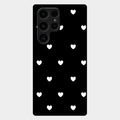 Heart Pattern Black Glass Case Cover For Samsung Galaxy S25 Ultra 5G