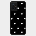 Heart Pattern Black Glass Case Cover For Vivo T1 5G
