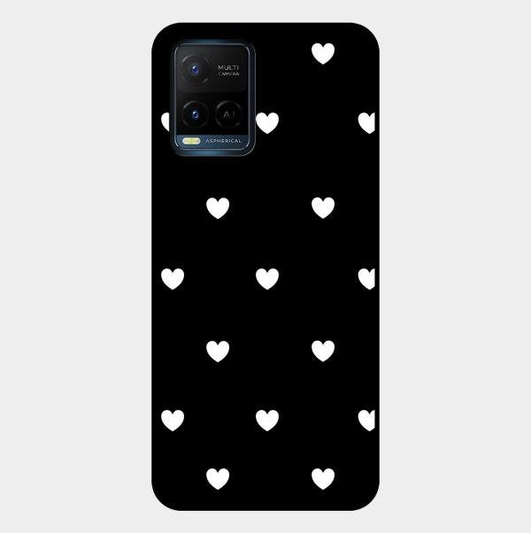 Heart Pattern Black Glass Case Cover For Vivo - ShopOnCliQ