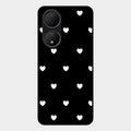 Heart Pattern Black Glass Case Cover For Vivo T2 5G