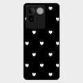 Heart Pattern Black Glass Case Cover For Vivo T2 Pro 5G