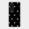 Heart Pattern Black Glass Case Cover For Vivo T3 Ultra
