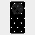 Heart Pattern Black Glass Case Cover For Vivo T4 5G