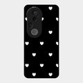 Heart Pattern Black Glass Case Cover For Vivo T4 Ultra 5G