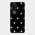 Heart Pattern Black Glass Case Cover For Vivo T4R 5G