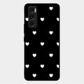 Heart Pattern Black Glass Case Cover For Vivo V20 Se