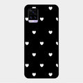 Heart Pattern Black Glass Case Cover For Vivo V20