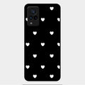 Heart Pattern Black Glass Case Cover For Vivo V21 5G