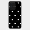 Heart Pattern Black Glass Case Cover For Vivo V23 5G