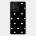 Heart Pattern Black Glass Case Cover For Vivo V23 Pro 5G