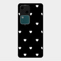 Heart Pattern Black Glass Case Cover For Vivo V30 5G