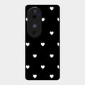 Heart Pattern Black Glass Case Cover For Vivo V40 5G