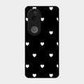 Heart Pattern Black Glass Case Cover For Vivo V50E 5G