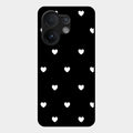 Heart Pattern Black Glass Case Cover For Vivo V60 5G