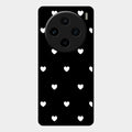 Heart Pattern Black Glass Case Cover For Vivo X100 5G